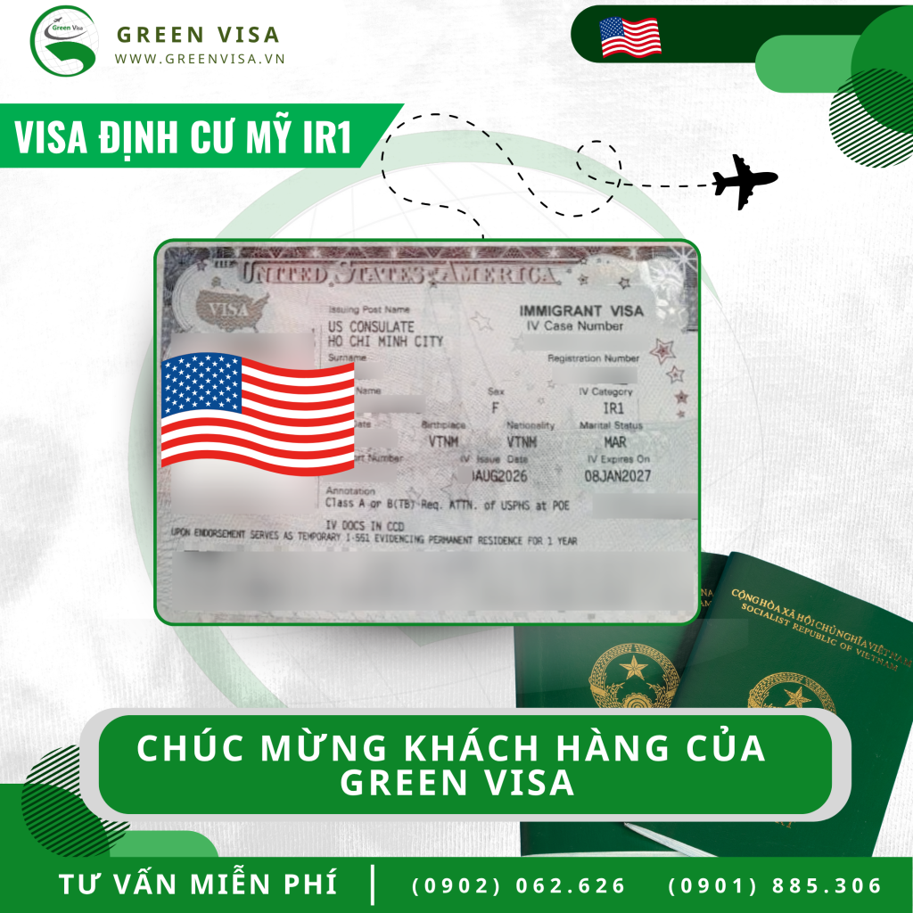 Visa IR1 của khách hàng Green Visa